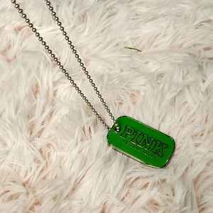 Pink Victoria Secret Dog Tag Necklace